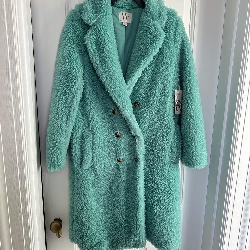 Teddy Sherpa Mint Trench